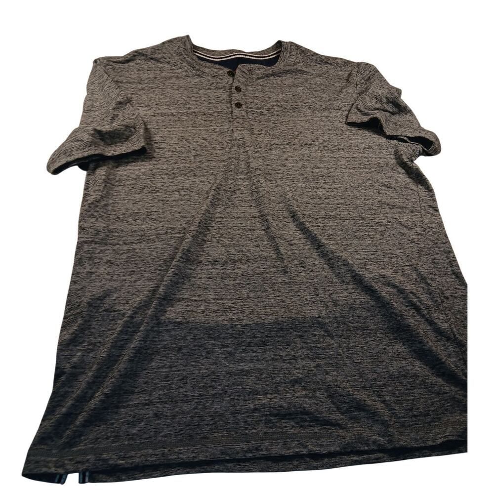 Weatherproof Vintage Men's Gray Striped 3 Button Polo Shirt - Size XL